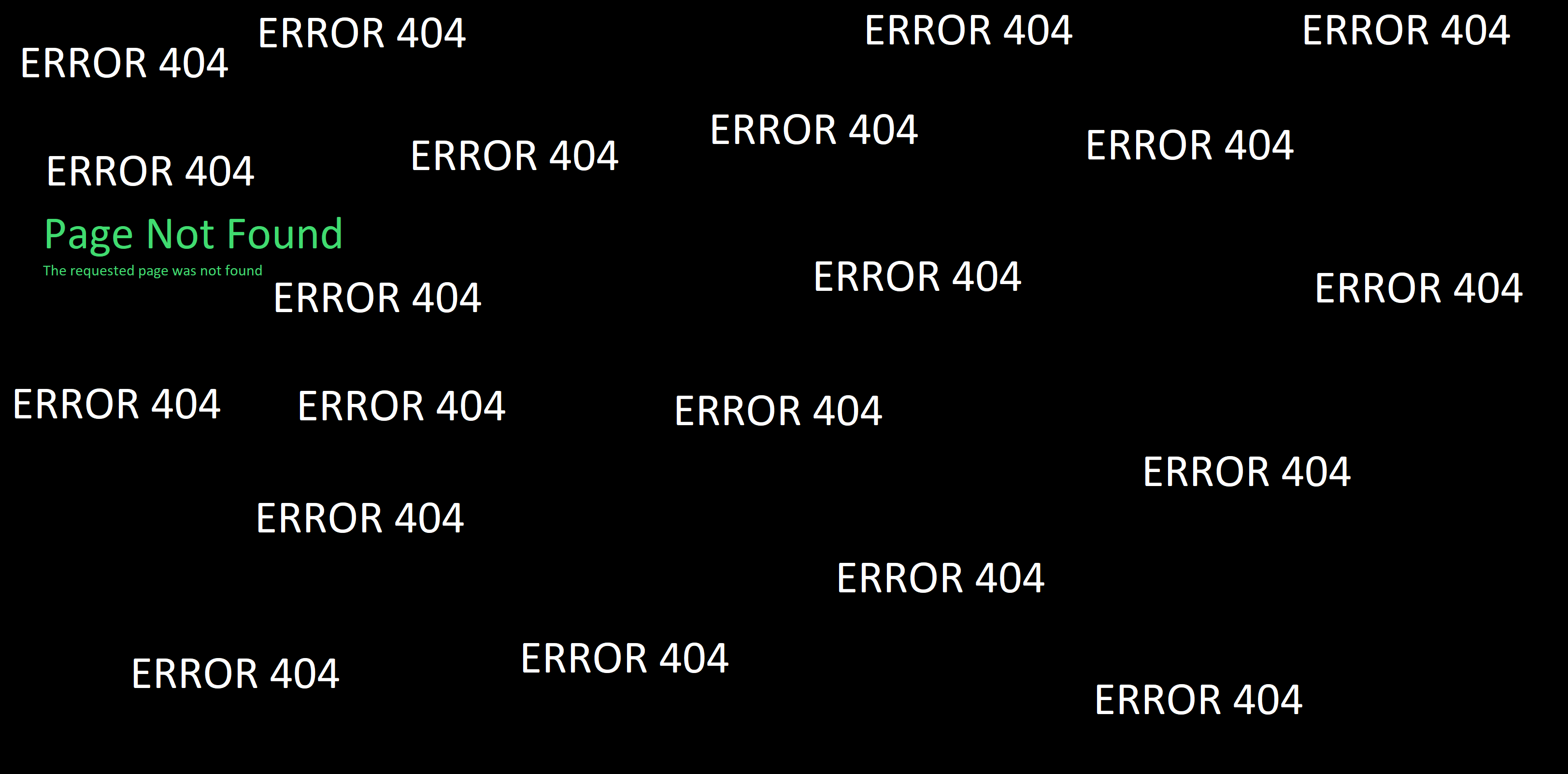 The requested page was not found / ERROR 404